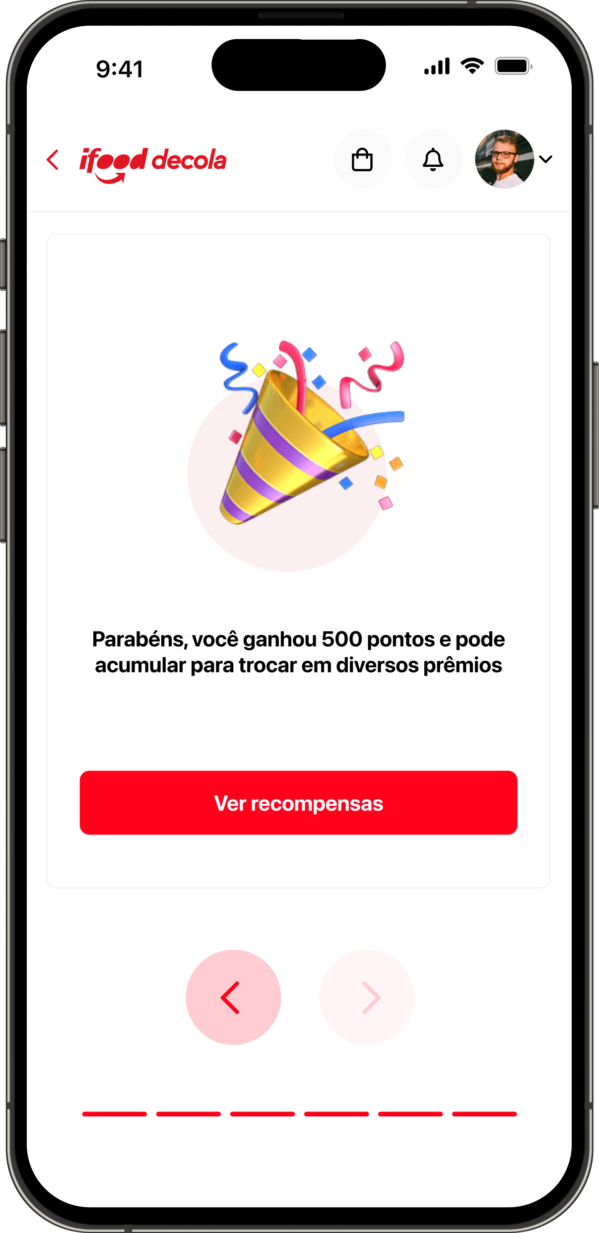 Recompensas - visão mobile